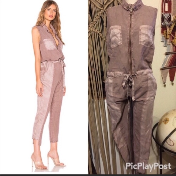 Yfb Clothing Linette Linen-blend Jumpsuit in Teak - Picture 2 of 8